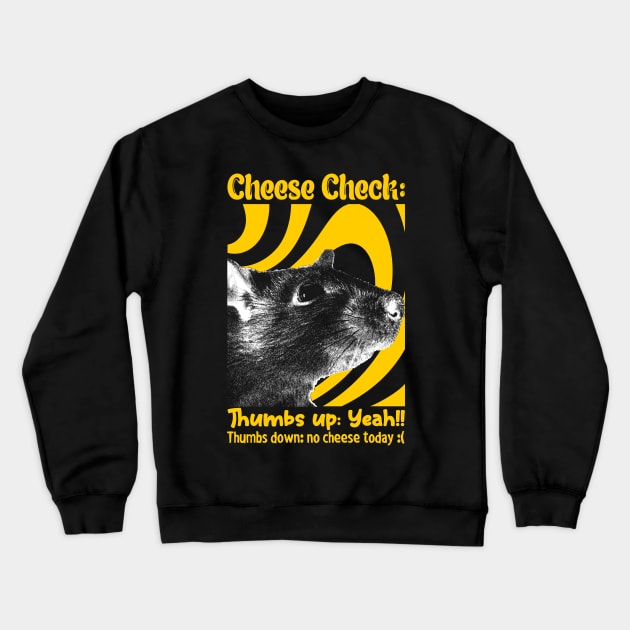 Cheese Check Rat Crewneck Sweatshirt by giovanniiiii